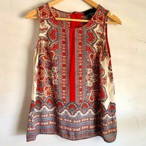 Cynthia Rowley Patterned Sleeveless Blouse XSmall